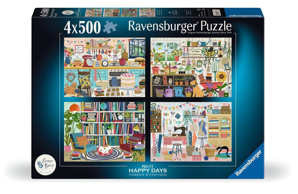 Box, straight on: Happy Days No 11, Hobbies & Pastimes – 4 x 500 Piece Jigsaw Puzzles (Ravensburger)