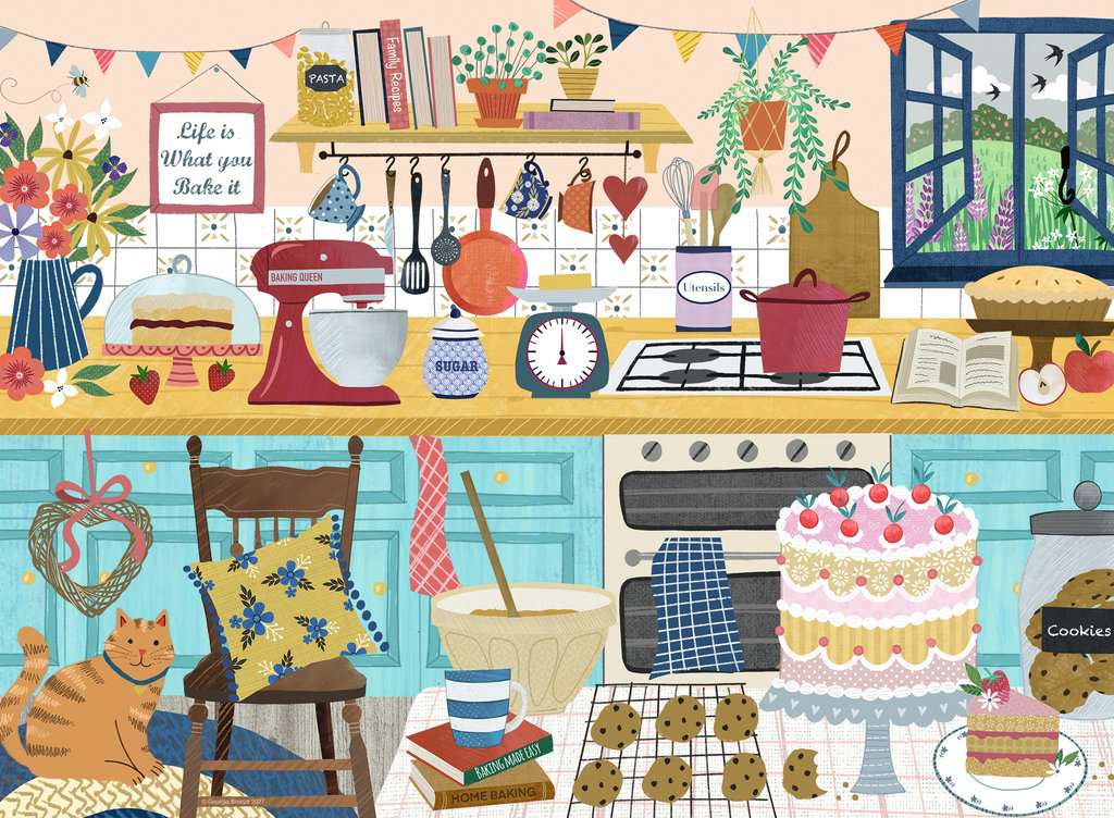 Artwork, puzzle 1 of 4: Happy Days No 11, Hobbies & Pastimes – 4 x 500 Piece Jigsaw Puzzles (Ravensburger)