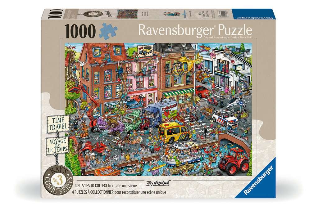 Box, straight on: Ray's Comic Series - Time Travel No.3 Modern Times (New Edition) – 1000 Piece Jigsaw Puzzle (Ravensburger)