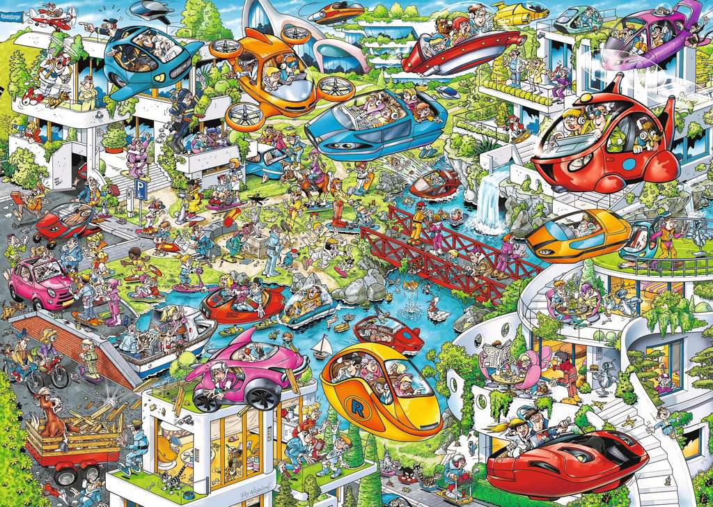 Artwork: Ray's Comic Series - Time Travel No.4 Future Times – 1000 Piece Jigsaw Puzzle (Ravensburger)