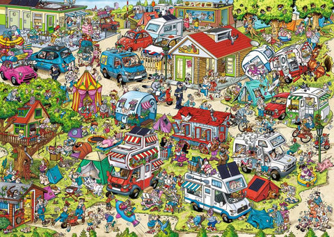 Artwork: Ray's Comic Series - Holiday Resort No.1 The Campsite – 1000 Piece Jigsaw Puzzle (Ravensburger)