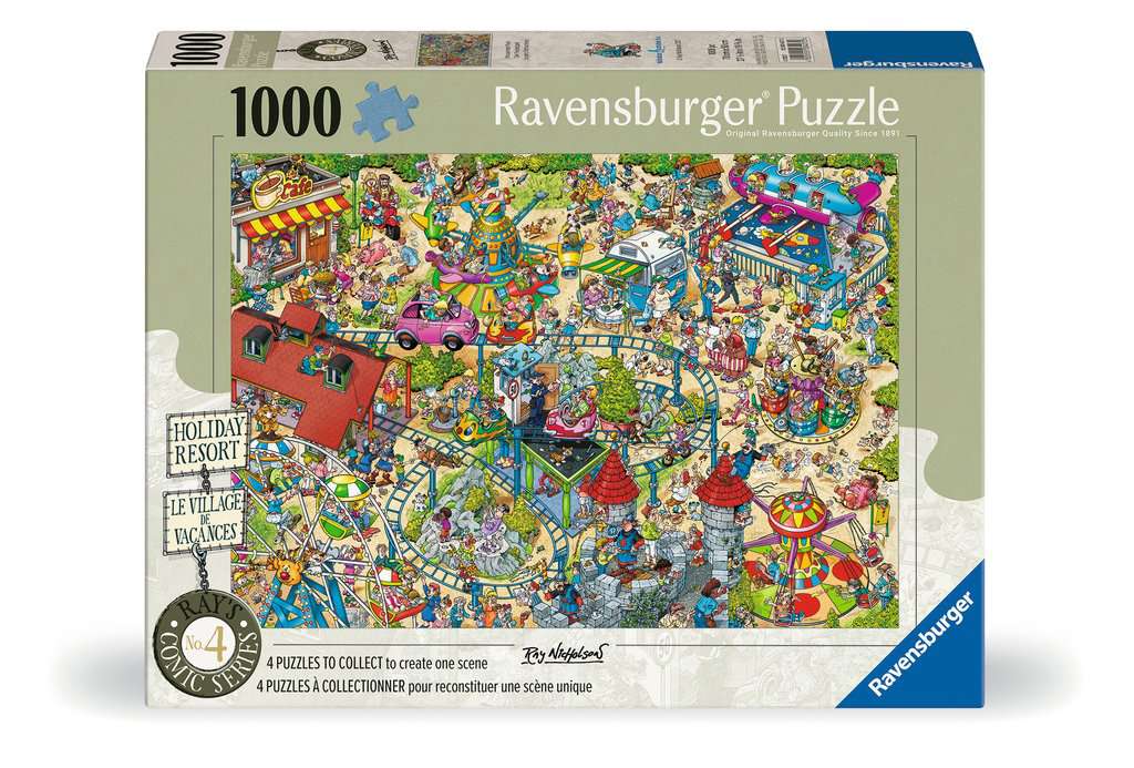 Box, straight on: Ray's Comic Series - Holiday Resort No.4 The Amusement Park – 1000 Piece Jigsaw Puzzle (Ravensburger)