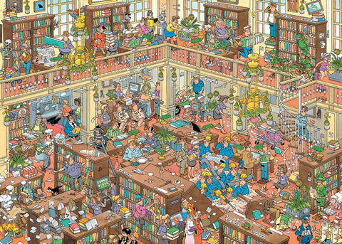 The Library by Jan van Haasteren - 500 XL Piece Jigsaw Puzzle (Jumbo)