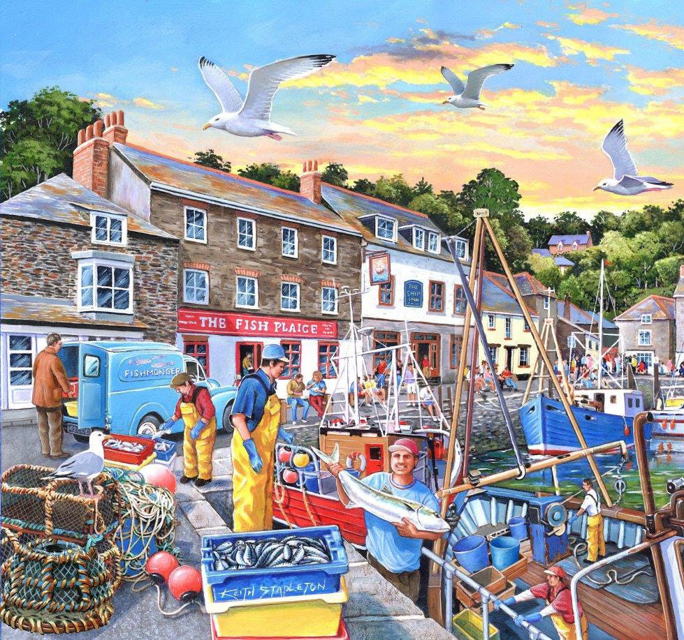 500-Piece Fishing Harbor Puzzle – High-Quality Jigsaw For Kids & Adults