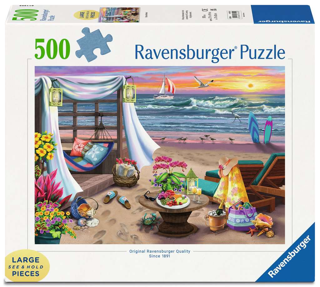 ** Pre-Order ** Cabana Retreat – 500 XL Piece Jigsaw Puzzle (Ravensburger)