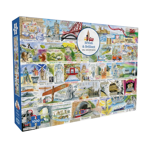 British & Brilliant by Val Goldfinch – 1000 Piece Jigsaw Puzzle (Gibsons) - Completed Puzzle