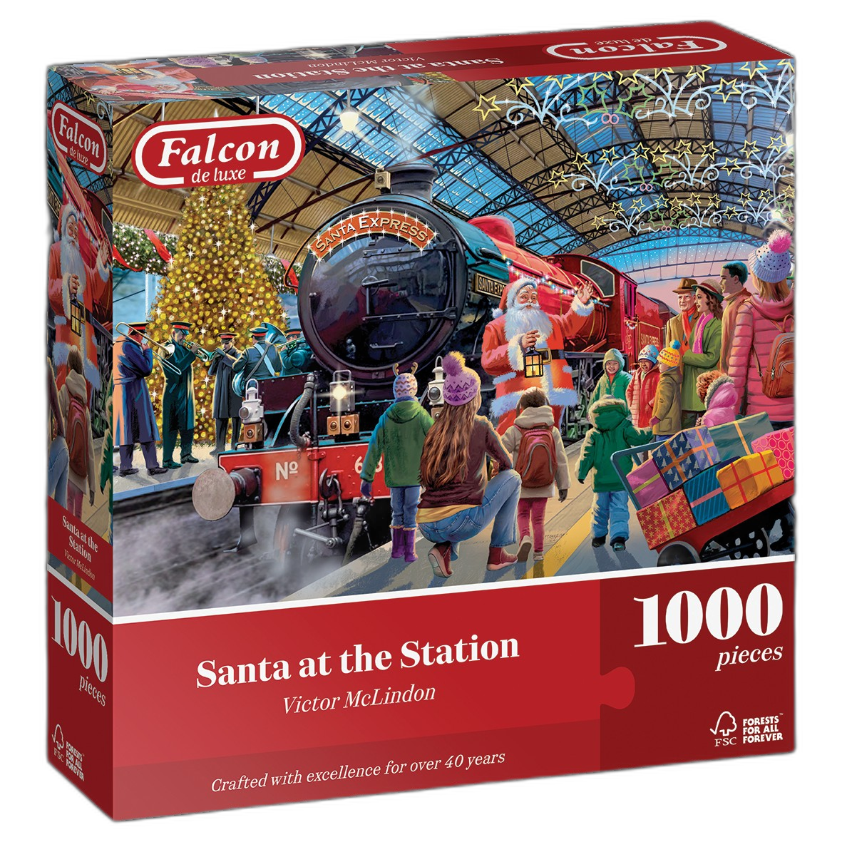 Santa at the Station – 1000 Piece Jigsaw Puzzle (Falcon)