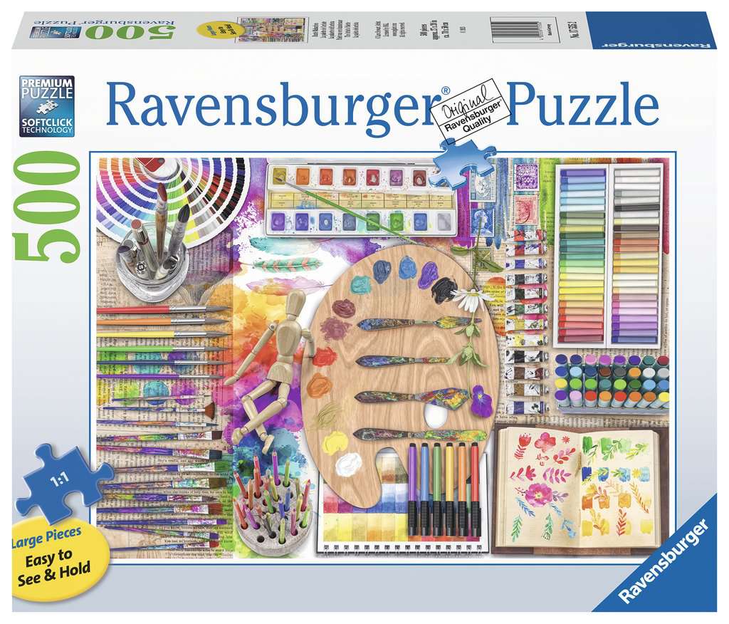 Ravensburger - The Artist’s Palette - 500 Piece Large Format Jigsaw Puzzle