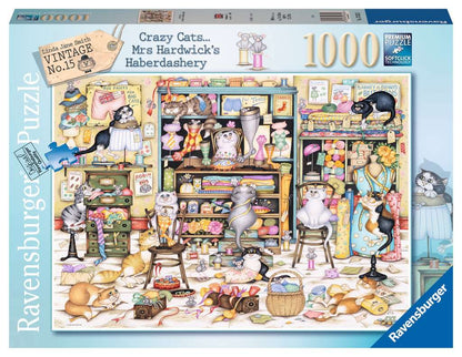 Ravensburger - Crazy Cats - Mrs Hardwick's Haberdashery - 1000 Piece Jigsaw Puzzle