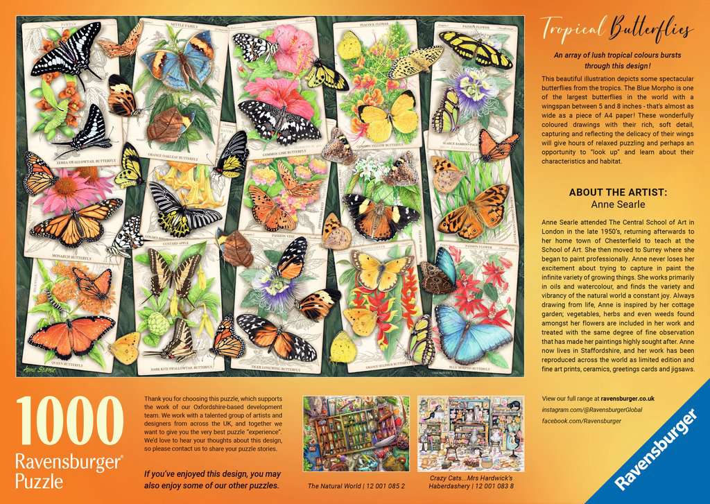 Tropical Butterflies – 1000 Piece Jigsaw Puzzle (Ravensburger)