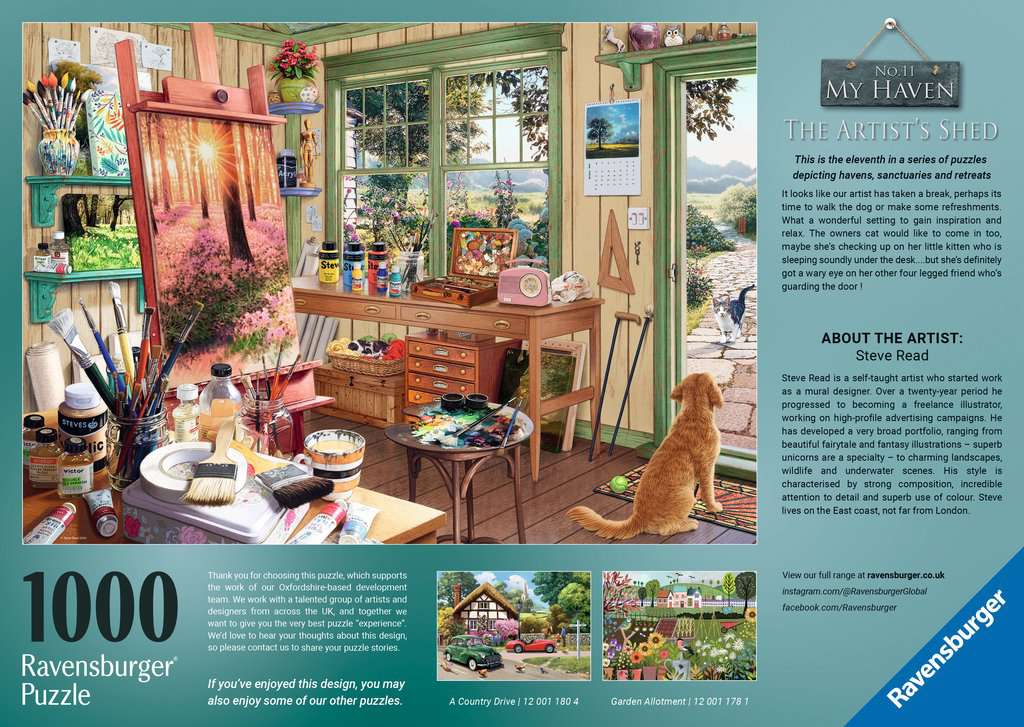The Artist’s Shed – 1000 Piece Jigsaw Puzzle (Ravensburger)