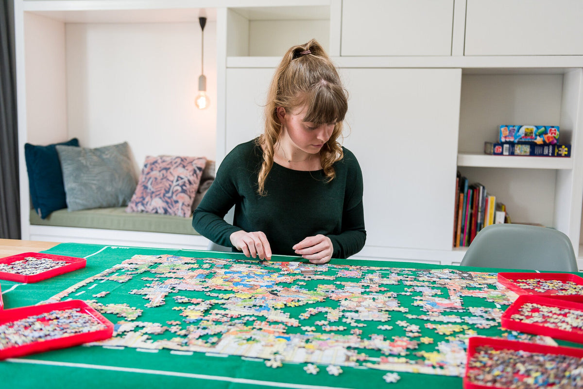 In use: Puzzle Mates Sorting Tray – Jigsaw Puzzle (Jumbo)