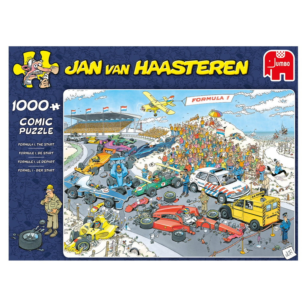 Box, straight on: Grand Prix: The Start – 1000 Piece Jigsaw Puzzle (Jan van Haasteren)