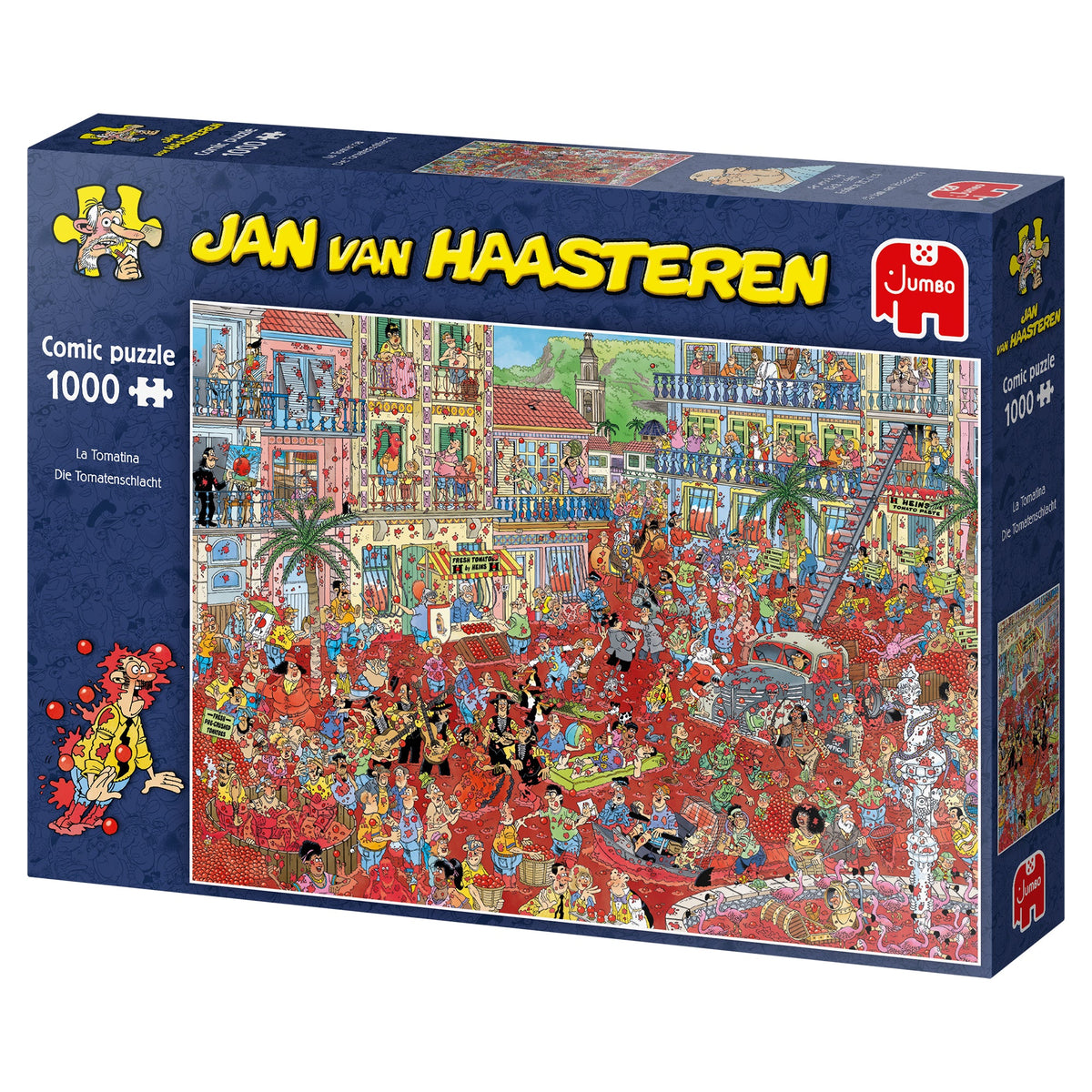 Box, turned left: The Tomato Battle by Jan Van Haasteren – 1000 Piece Jigsaw Puzzle (Jan van Haasteren)