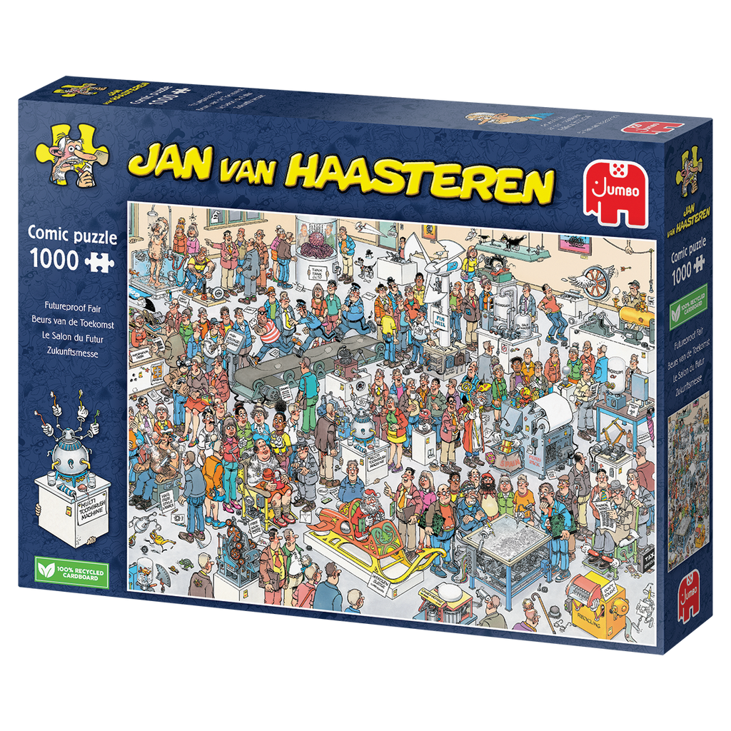 Box, turned left: Futureproof Fair by Jan Van Haasteren – 1000 Piece Jigsaw Puzzle (Jan van Haasteren)