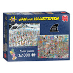 Give us space & All dressed up by Jan van Haasteren - 2x1000 Piece Jigsaw Puzzle (Jumbo)