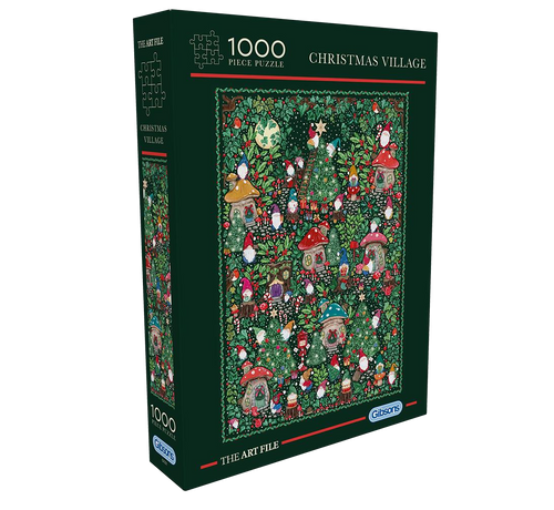 The Art File Christmas Village – 1000 Piece Jigsaw Puzzle (Gibsons) - Completed Puzzle