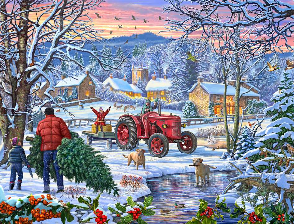 Gibsons - Bringing Home the Tree - 1000 Piece Jigsaw Puzzle