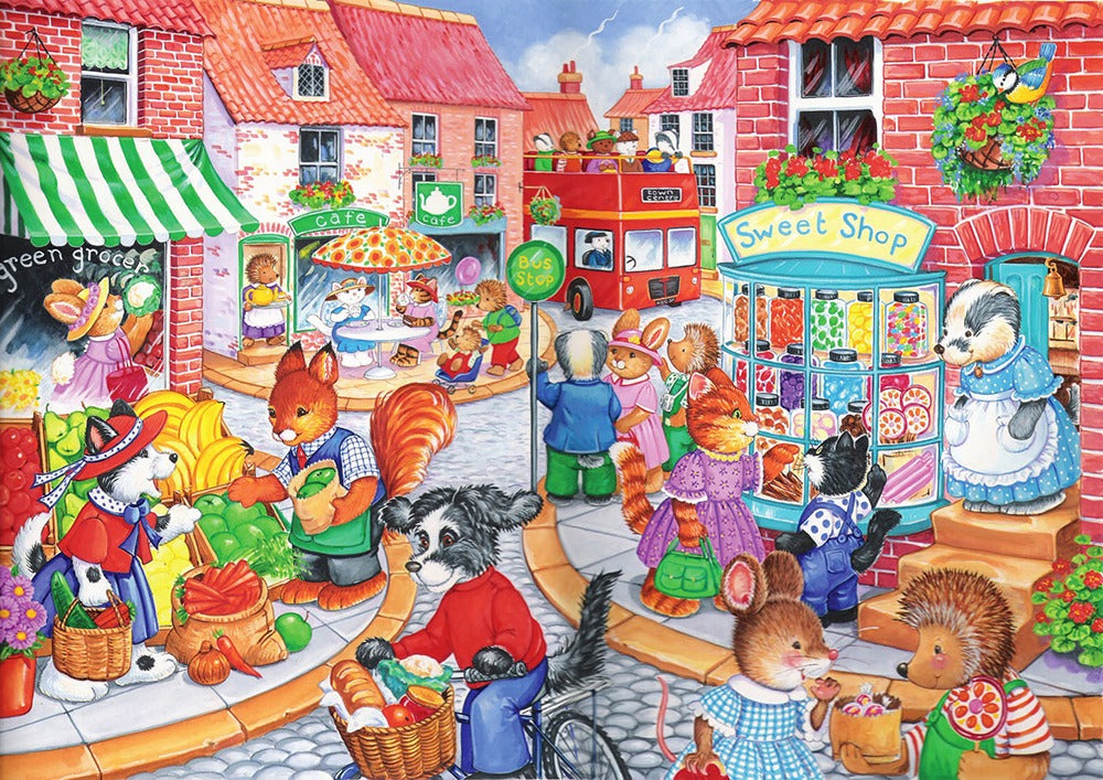 Artwork: In The Town – 80 Piece Jigsaw Puzzle (House of Puzzles)