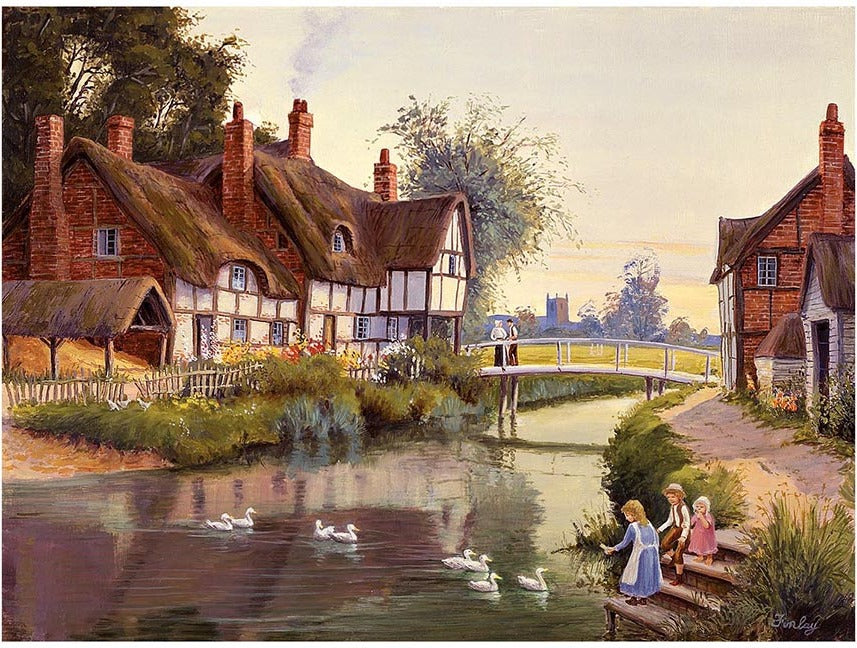 Artwork: Village Pond – 500 Piece Jigsaw Puzzle (House of Puzzles)
