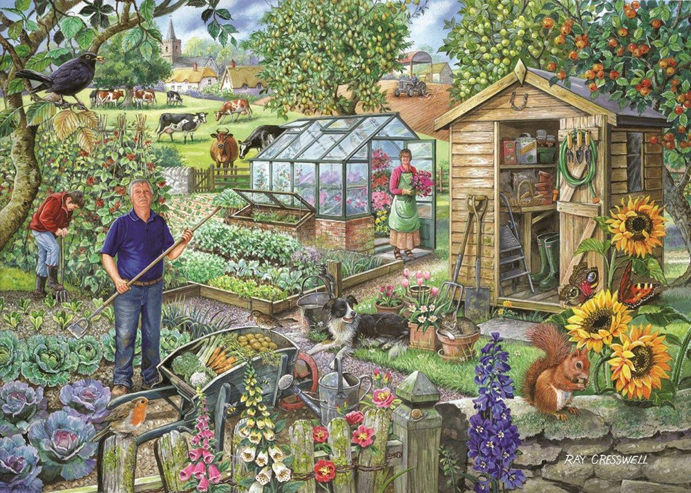 Artwork: At The Allotment – 500 Piece Jigsaw Puzzle (House of Puzzles)