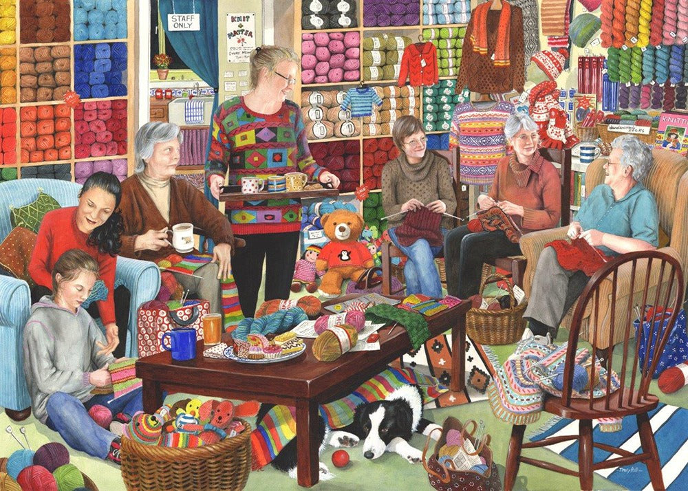 Artwork: Knit & Natter – 1000 Piece Jigsaw Puzzle (House of Puzzles)