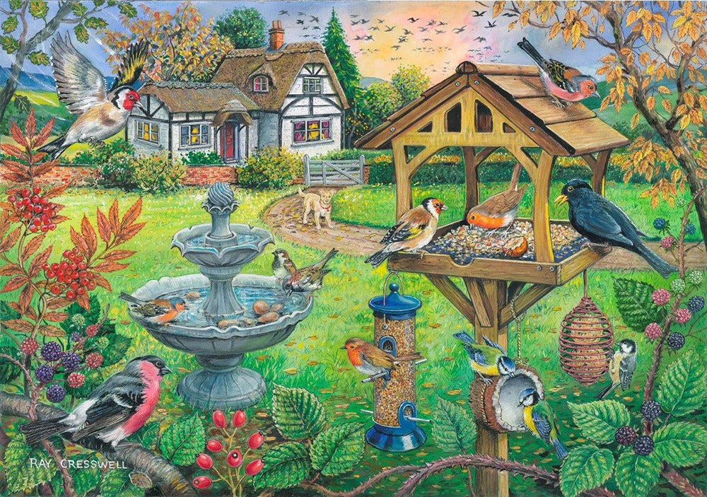 Artwork: Bird Table – 500 Piece Jigsaw Puzzle (House of Puzzles)