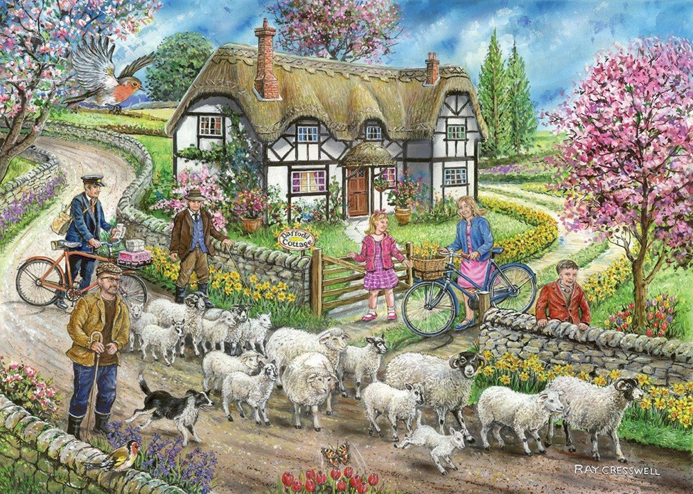 Artwork: Daffodil Cottage – 1000 Piece Jigsaw Puzzle (House of Puzzles)