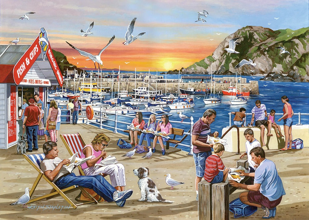 Artwork: Fish & Chips – 1000 Piece Jigsaw Puzzle (House of Puzzles)