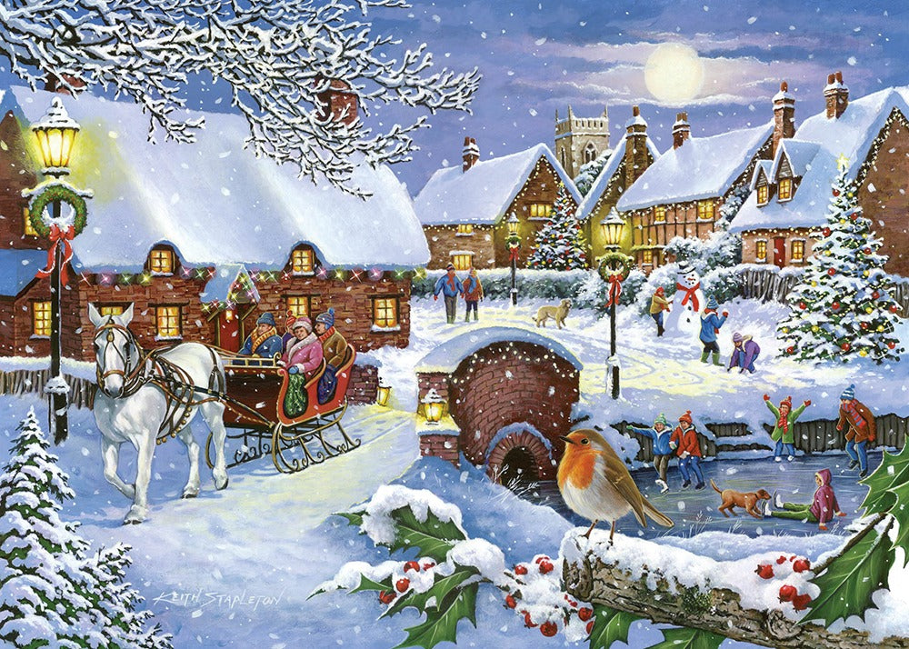 Artwork: Sleigh Ride – 1000 Piece Jigsaw Puzzle (House of Puzzles)
