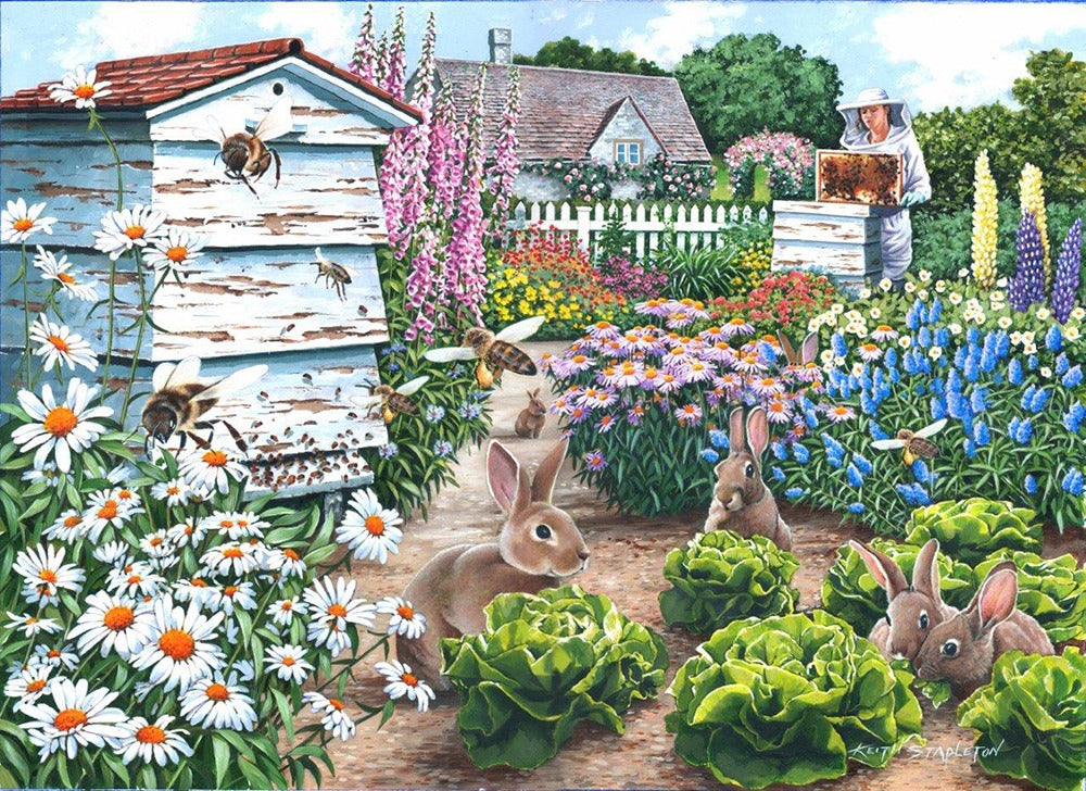 Artwork: Honey Bunnies – 500 XL Piece Jigsaw Puzzle (House of Puzzles)