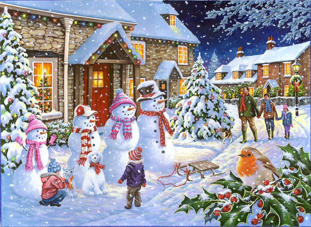 Artwork: Snow Family – 1000 Piece Jigsaw Puzzle (House of Puzzles)