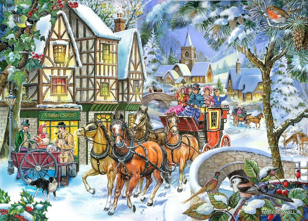 Artwork: Snow Coach – 500 XL Piece Jigsaw Puzzle (House of Puzzles)