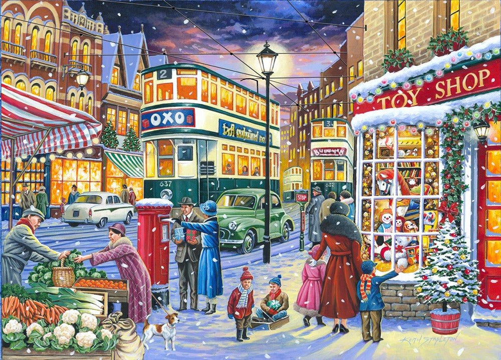 Artwork: Catching The Tram – 1000 Piece Jigsaw Puzzle (House of Puzzles)