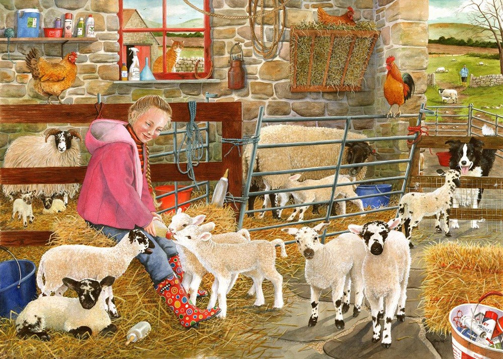 Artwork: Mary's Little Lambs – 500 XL Piece Jigsaw Puzzle (House of Puzzles)