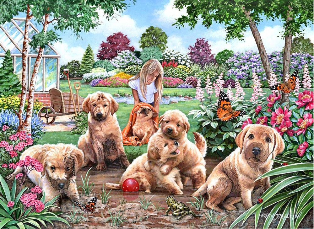 Artwork: Mucky Pups – 500 XL Piece Jigsaw Puzzle (House of Puzzles)
