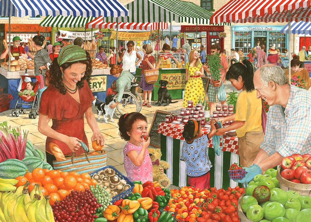 Artwork: Farmers Market – 1000 Piece Jigsaw Puzzle (House of Puzzles)