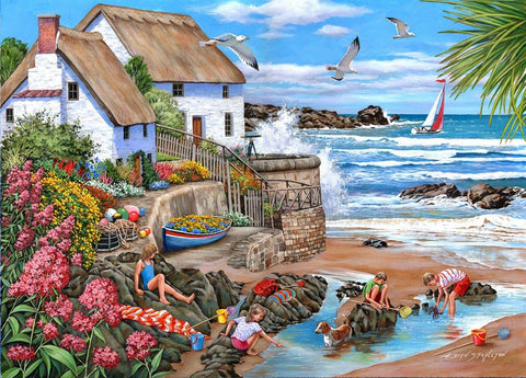 Artwork: Seaspray Cottages – 1000 Piece Jigsaw Puzzle (House of Puzzles)