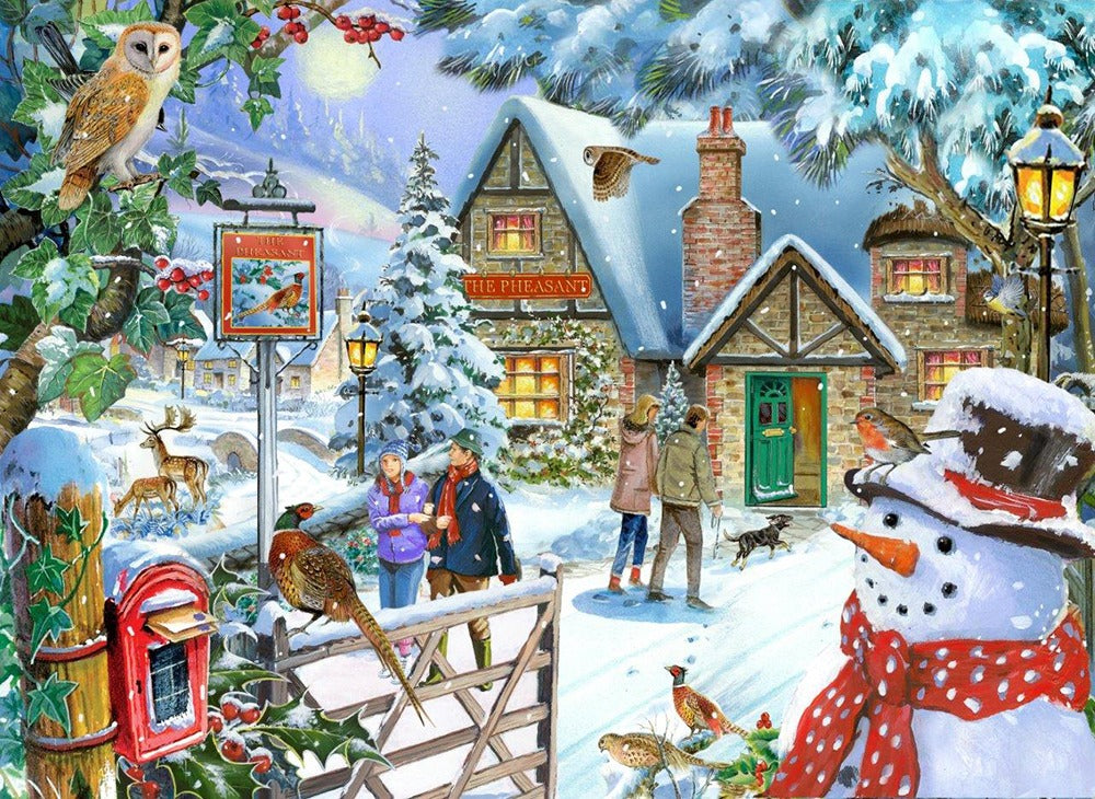 Artwork: Snowman's View – 1000 Piece Jigsaw Puzzle (House of Puzzles)