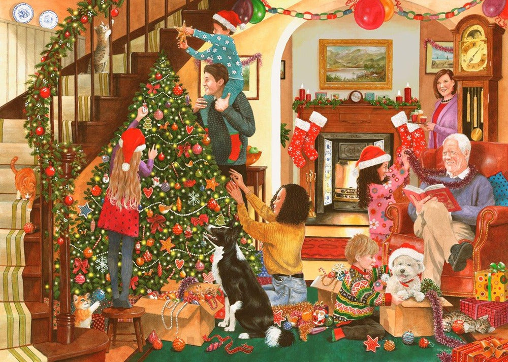 Artwork: Decorating The Tree – 500 XL Piece Jigsaw Puzzle (House of Puzzles)