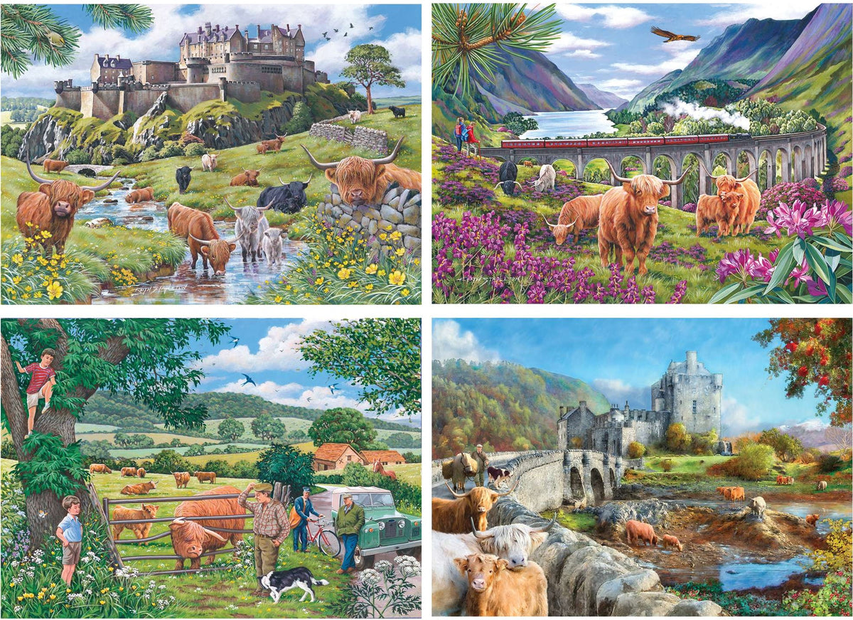 Artwork: Roaming the Highlands - 4 x 500 Piece Jigsaw Puzzle (House of Puzzles)