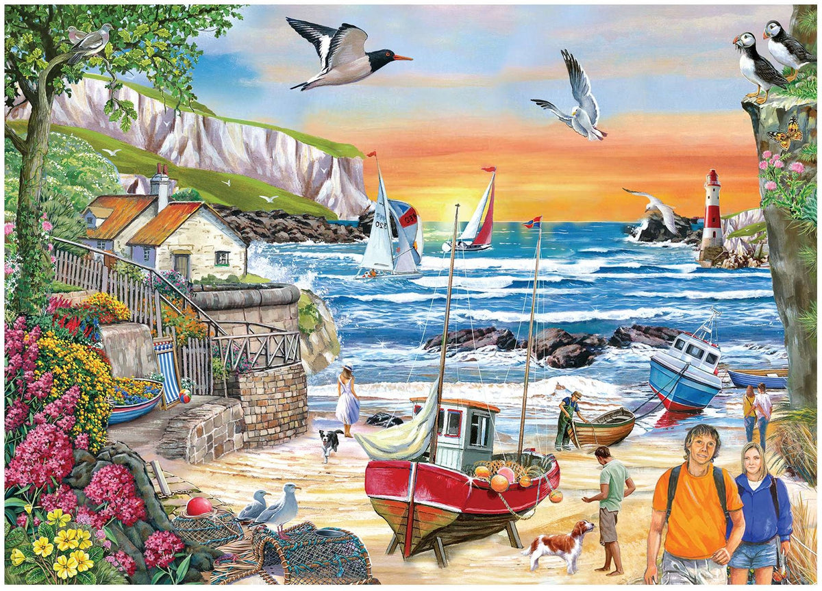 Artwork: Seaside Sunset by Robert Barry - Big 250 Piece Jigsaw Puzzle (House of Puzzles)