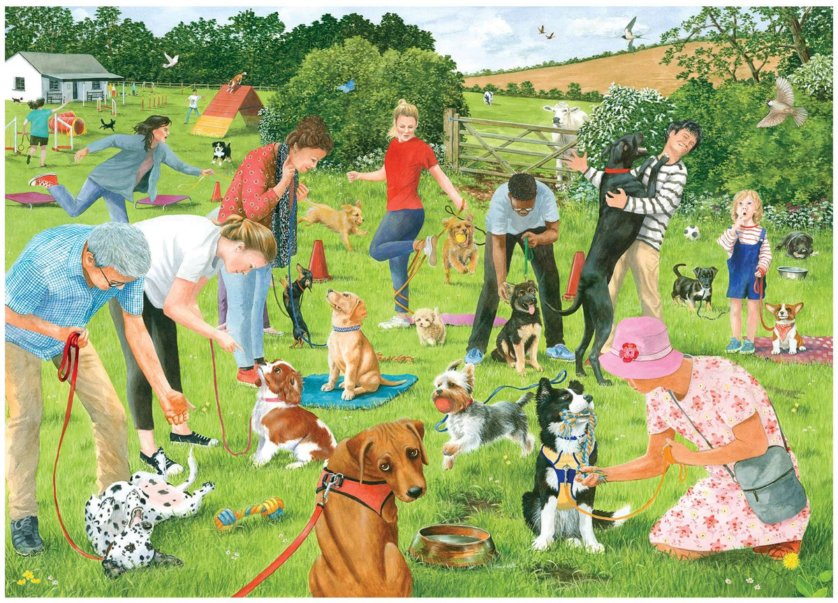 Artwork: Puppy School by Tracy Hall - 500 Piece Jigsaw Puzzle (House of Puzzles)