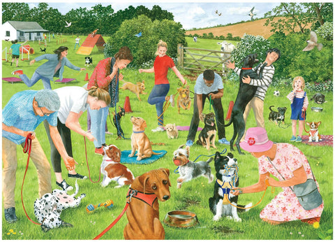 Artwork: Puppy School by Tracy Hall - 500 Piece Jigsaw Puzzle (House of Puzzles)