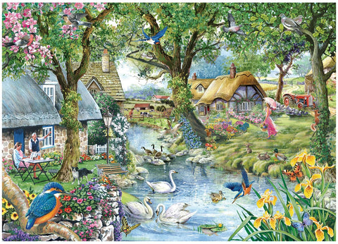 Artwork: Kingfisher Cottage by Robert Barry - 1000 Piece Jigsaw Puzzle (House of Puzzles)