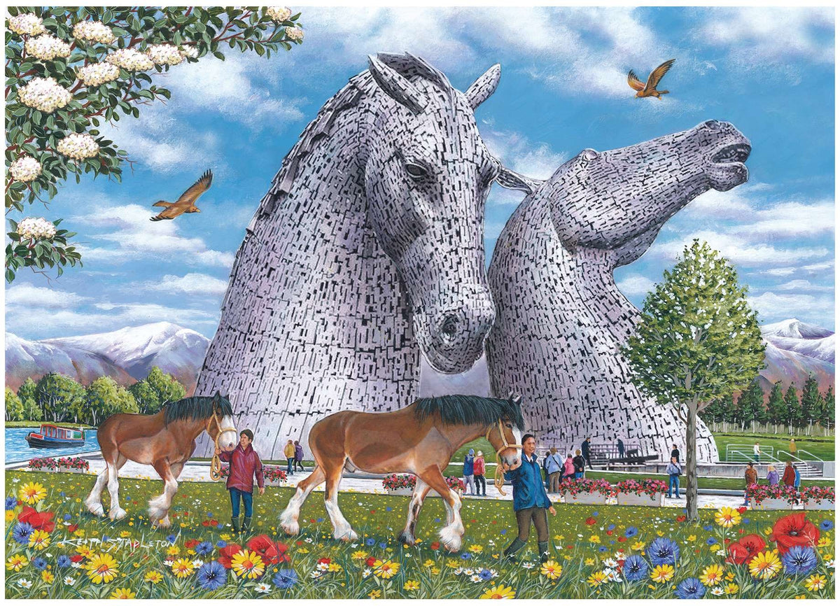 Artwork: The Kelpies by Keith Stapleton - 1000 Piece Jigsaw Puzzle (House of Puzzles)