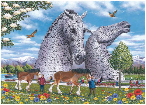Artwork: The Kelpies by Keith Stapleton - 1000 Piece Jigsaw Puzzle (House of Puzzles)