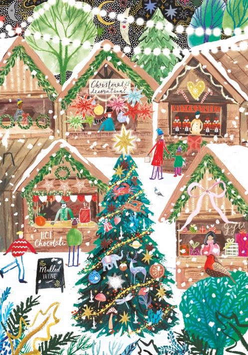 Christmas in London by  Emma Frances Grant – 3 x 500 Piece Jigsaw Puzzles (Gibsons)