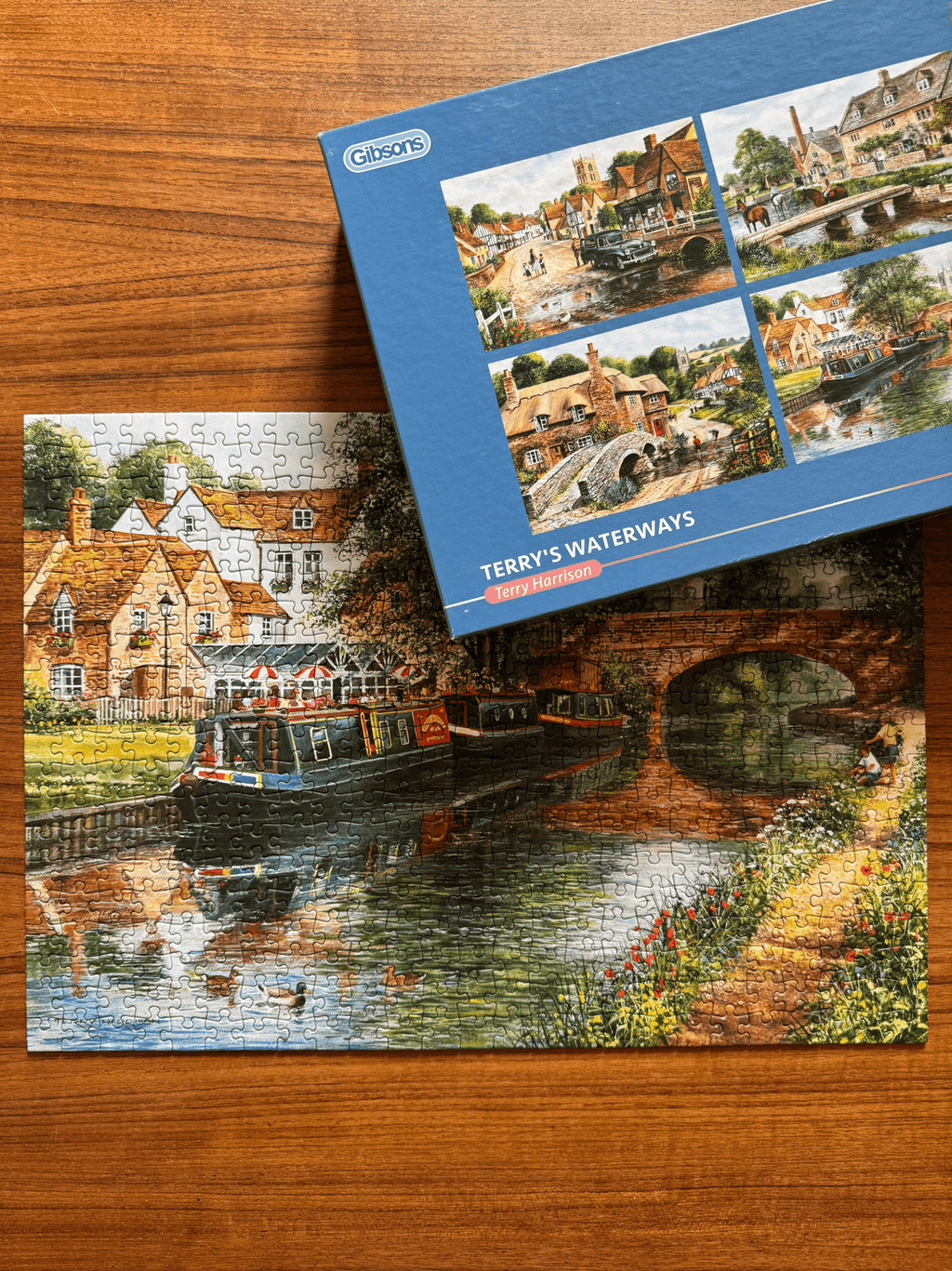 Contents: Terry's Waterways – 4 x 500 Piece Jigsaw Puzzle (Gibsons)