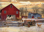 Artwork: Winter on the Farm – 1000 Piece Jigsaw Puzzle (Cobble Hill)